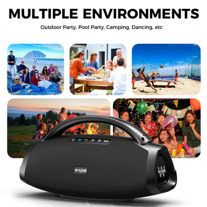 200W Portable Bluetooth Party Speaker with Dual Wireless Microphones