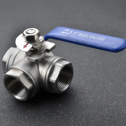 T-Port 3-Way Stainless Steel Ball Valve Connector