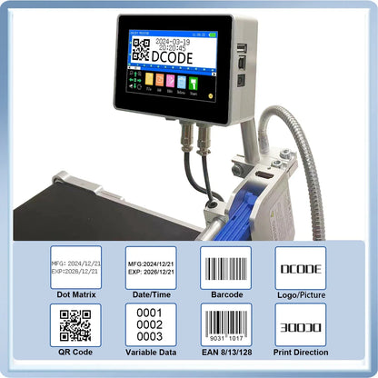 12.7mm Industrial Inkjet Printer with 4.3 Inch Screen and Ink