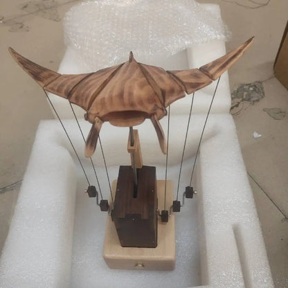 Unique Kinetic Wooden Manta Ray Desk Decoration Gift