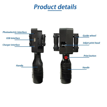 Smart Handheld Barcode and Logo Printing Machine with 2 Inks