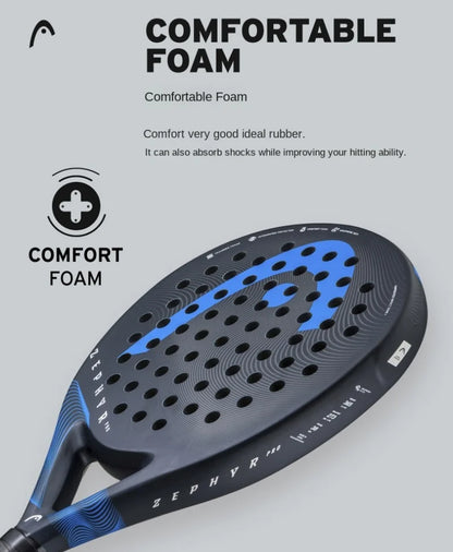 Lightweight Blue Padel Tennis Racquet Memory Foam