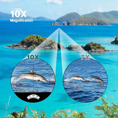 10x50 Waterproof Binoculars with Built-In Compass