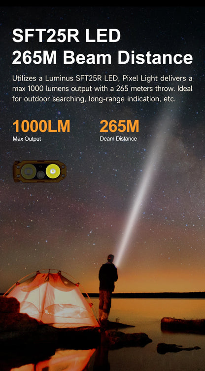 1300LM High Power Flashlight LEP UV RGB Long Range 265m
