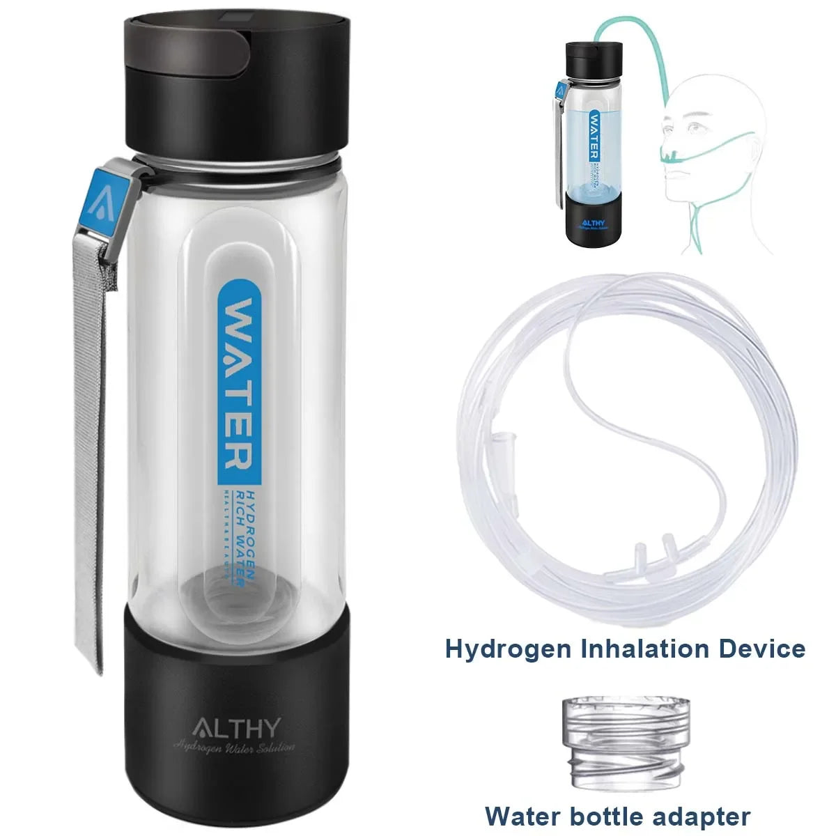 Rechargeable Hydrogen Water Generator Bottle with H2 Inhalation