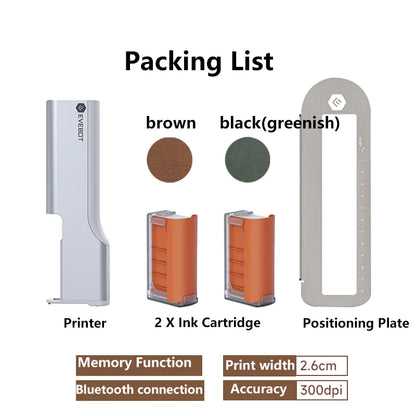 Portable Food Printer Pen Brown Black Ink Set