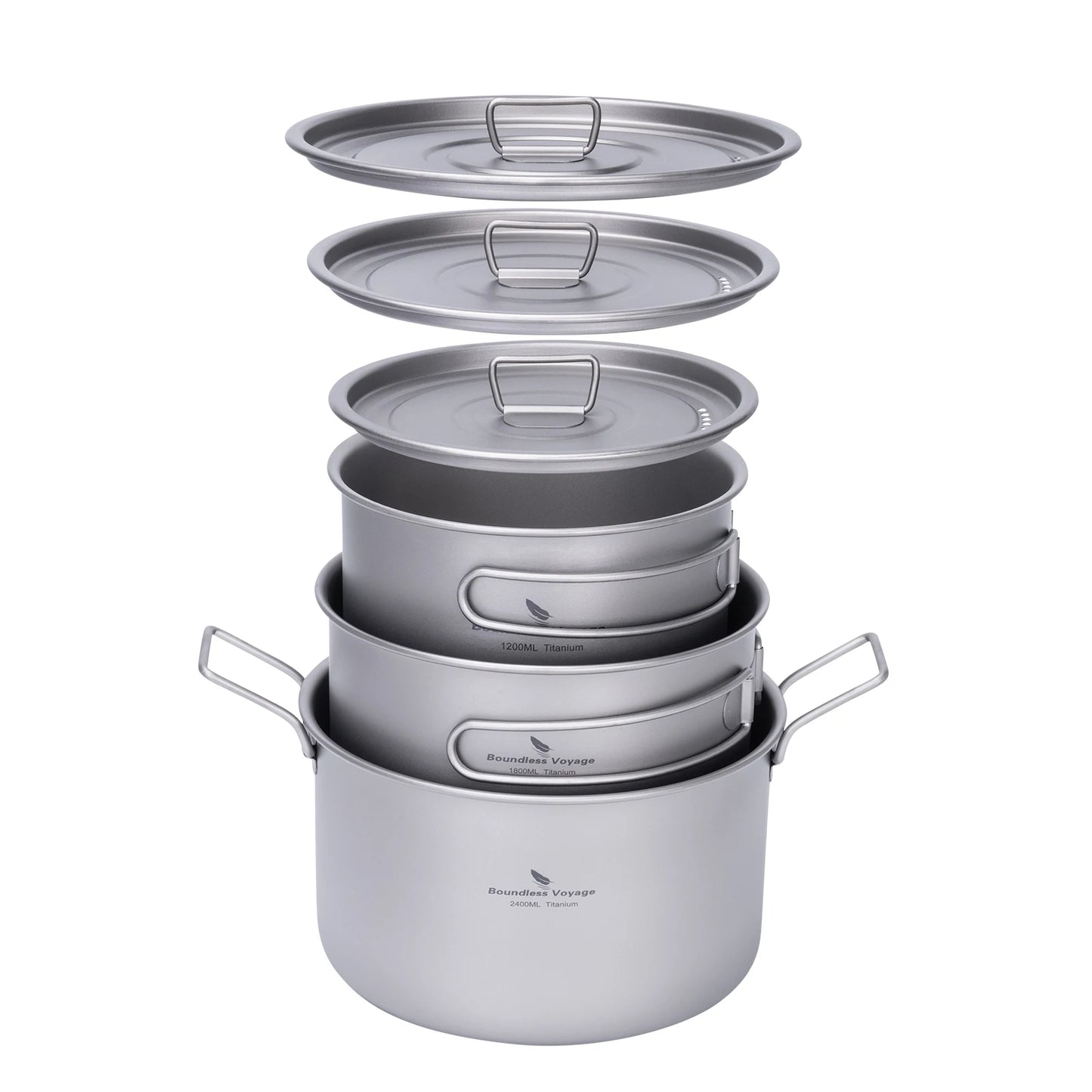 Portable Titanium Cooking Pots for Outdoor Adventures