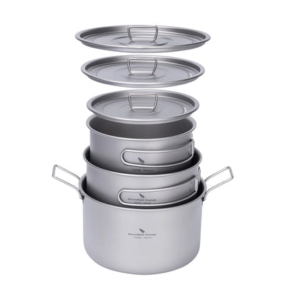 Portable Titanium Cooking Pots for Outdoor Adventures