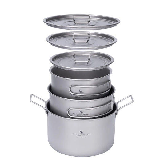 Portable Titanium Cooking Pots for Outdoor Adventures