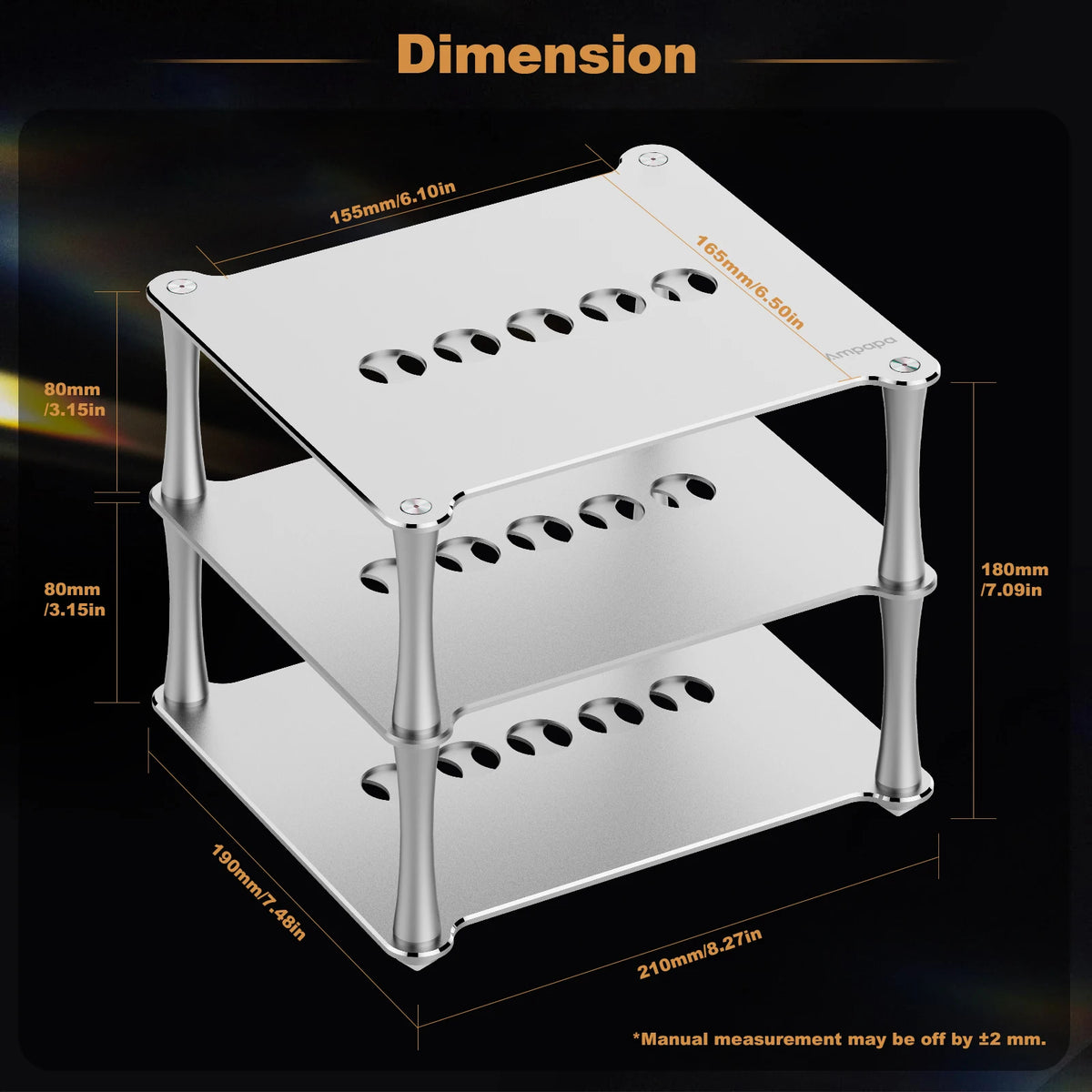 HiFi Desktop Audio Stand Aluminum Rack for DAC Amplifier