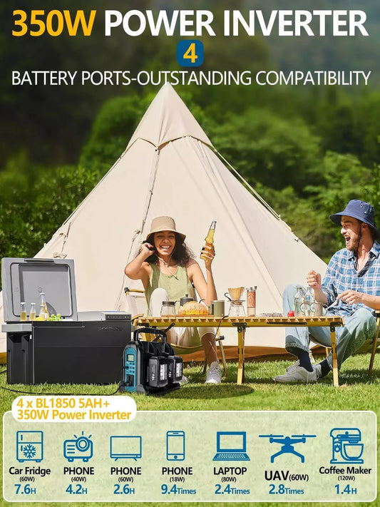 Cordless 350W Power Inverter for Emergency Use