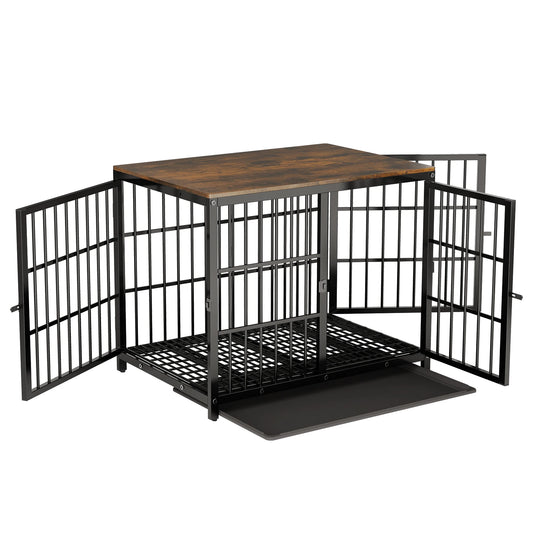 Medium Heavy Duty Dog Crate with 3 Doors