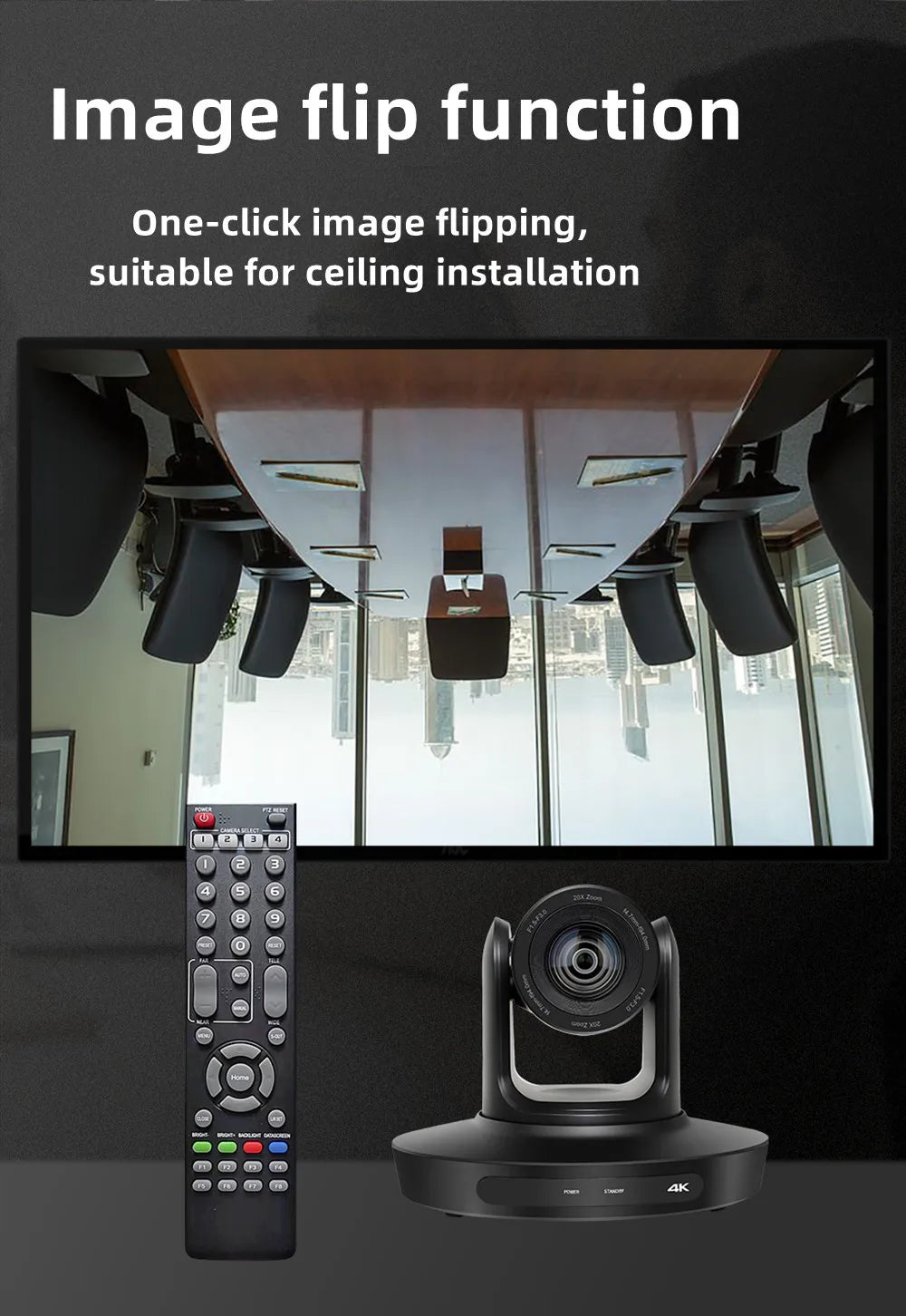 4K 20X Zoom PTZ Camera for Business and Streaming