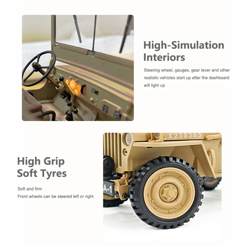 1:14 4WD RC Military Climbing Truck Yellow