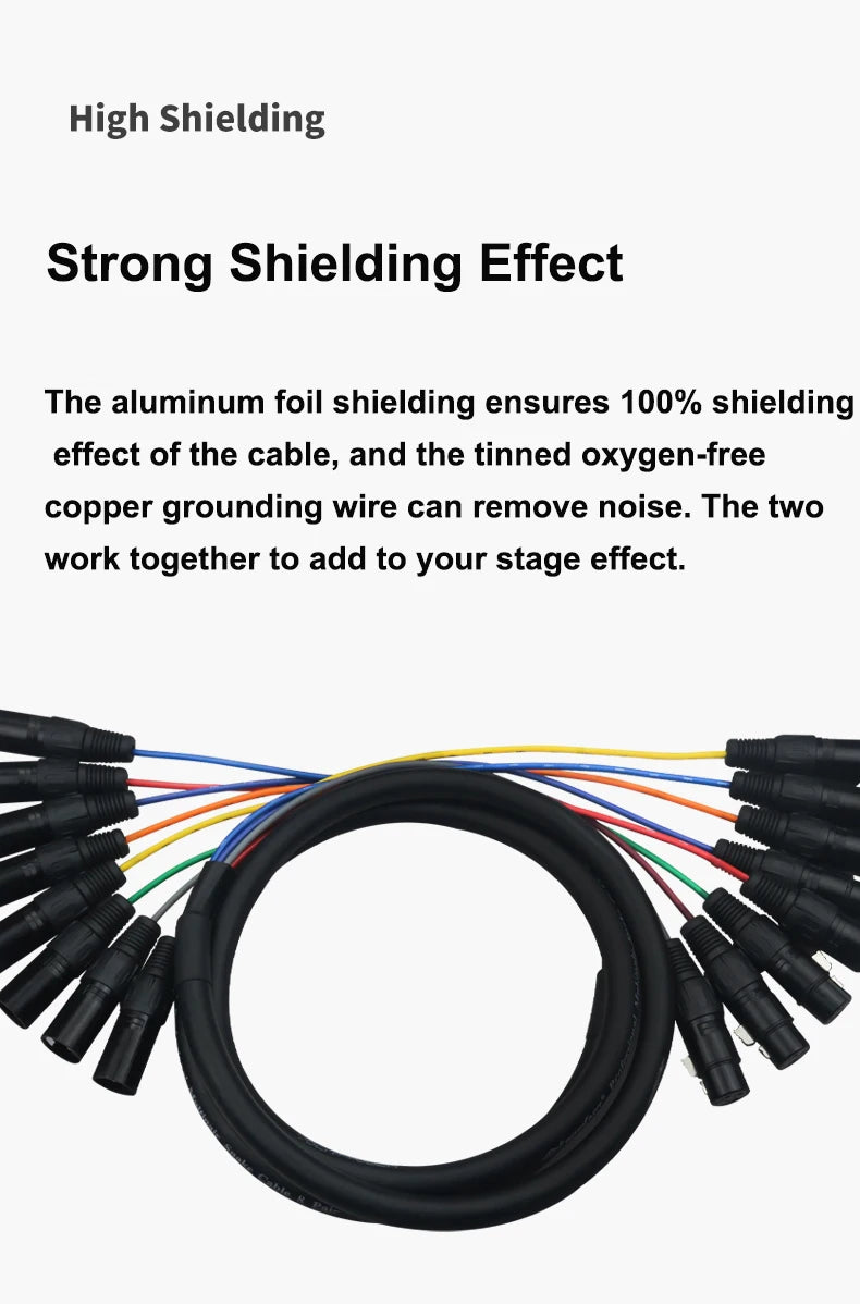 8-Channel XLR Snake Cable Male to Female 5m