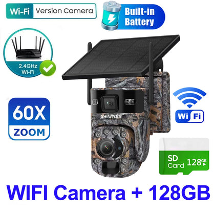 6K Solar Camera WiFi 128GB PTZ Motion Detection