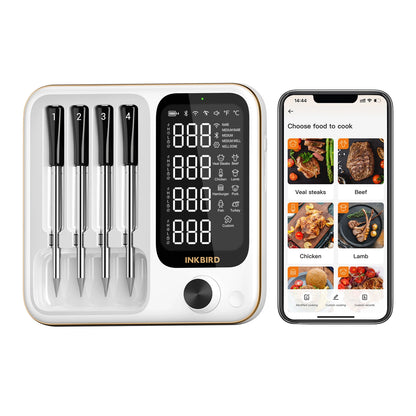 Smart WiFi Bluetooth BBQ Thermometer with 4 Wireless Probes