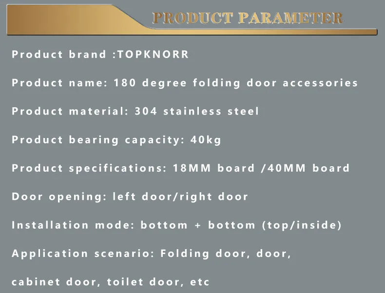 40mm Left-Hinged Folding Door Hardware Connector Accessory
