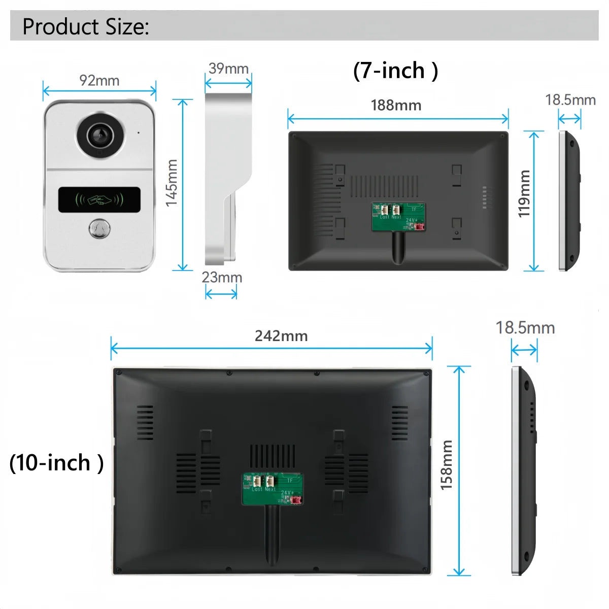 10 Inch WiFi Touch Doorbell Monitor 1080p Apartment Intercom