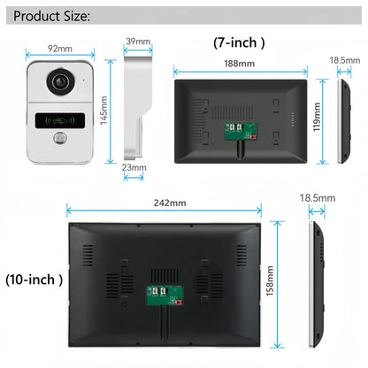 10 Inch WiFi Touch Doorbell Monitor 1080p Apartment Intercom