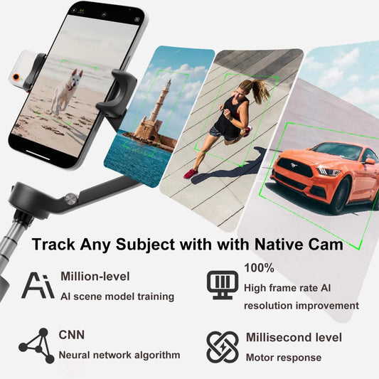 Portable 3-Axis Smartphone Gimbal with AI Face Tracking
