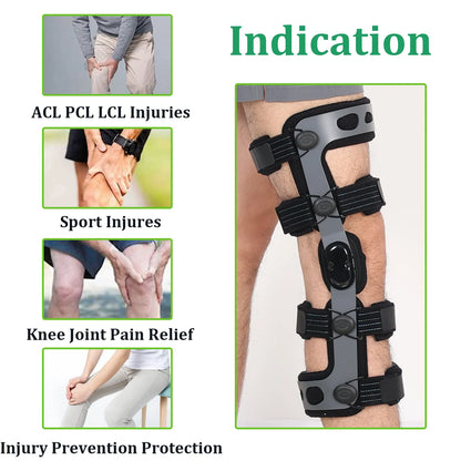 Black Left Hinged Knee Brace Size M