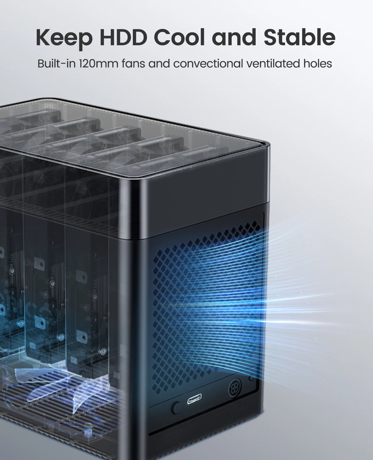 ORICO 5-Bay Magnetic SATA HDD Case USB-C Gamer Storage