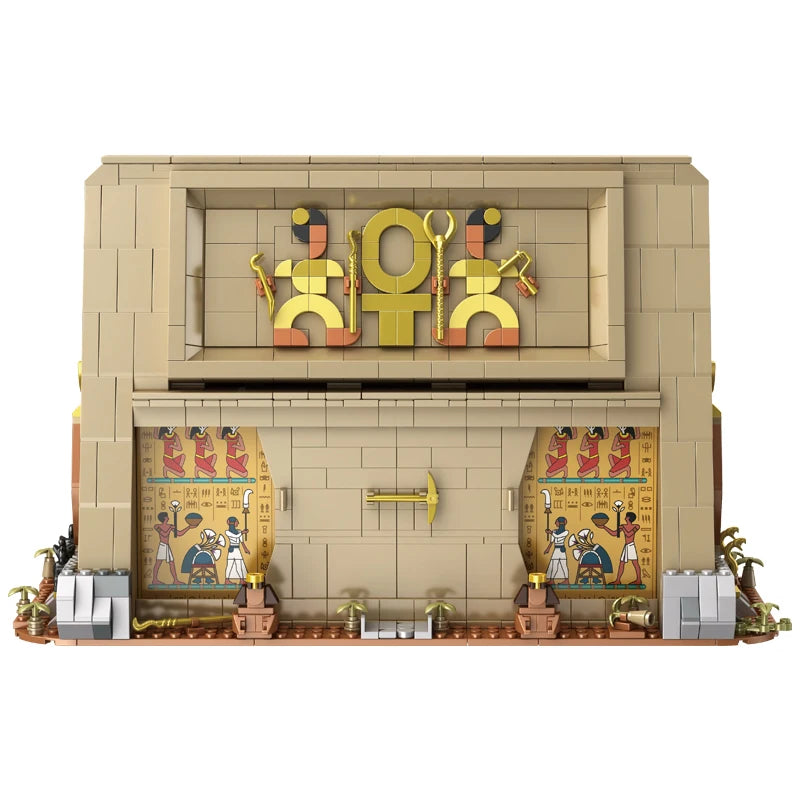 Ancient Egyptian Temple Building Blocks DIY Model with Statues