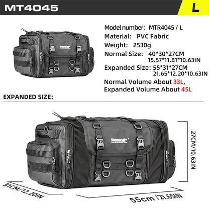 Heavy Duty Waterproof Motorbike Rear Rack Bag 28L to 80L