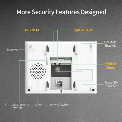 7 Inch Smart Alarm System Touchscreen Control Panel Only
