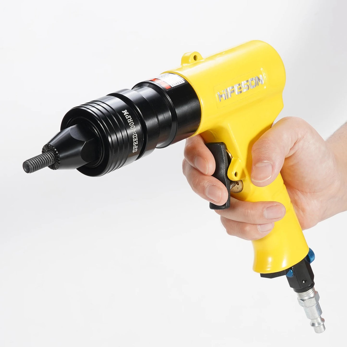 Portable Air Riveting Tool with Threaded Nut Adapter Set