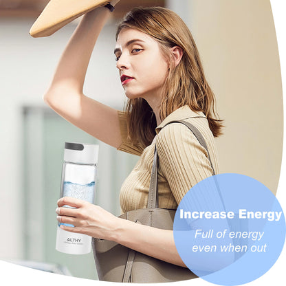 Portable Hydrogen Water Bottle with Dual Chamber Ionizer