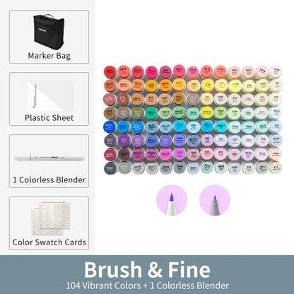 120 Colour Fine Tip Marker Set For Sketching