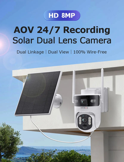 Dual Lens 8MP Solar WiFi CCTV Camera