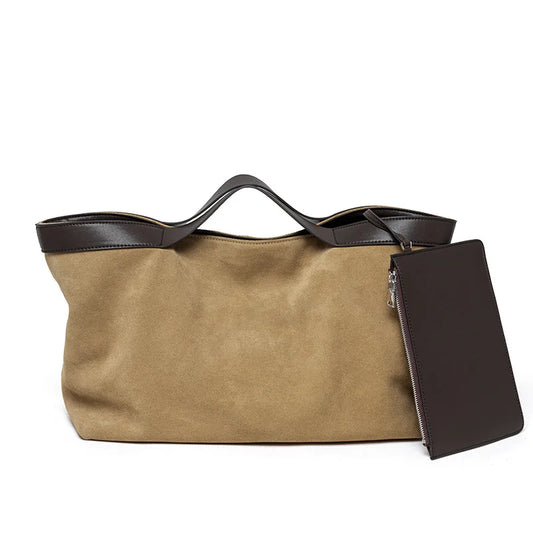 Matte Leather Big Tote Shoulder Bag for Women