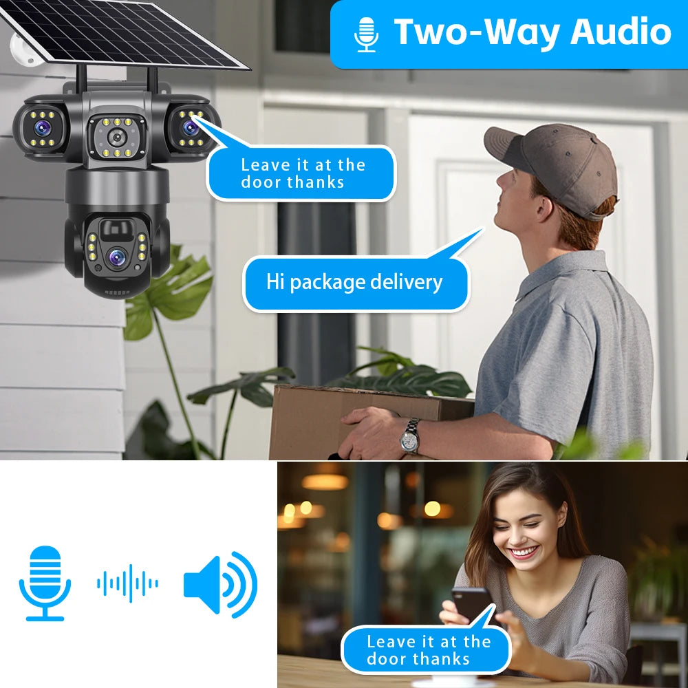 4G Solar Outdoor CCTV Camera 6K 12MP with Night Vision