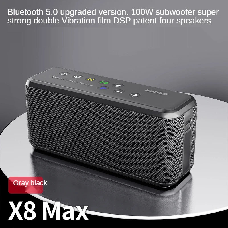 Portable 100W Bluetooth Speaker with Subwoofer and 20000mAh Battery