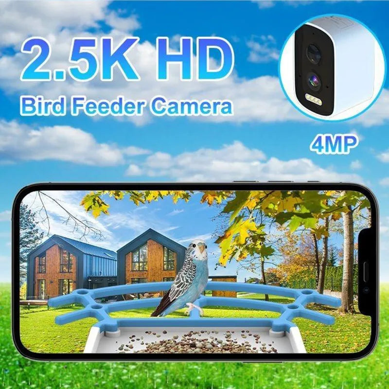 Smart Solar Bird Feeder 4MP HD Camera with AI Detection