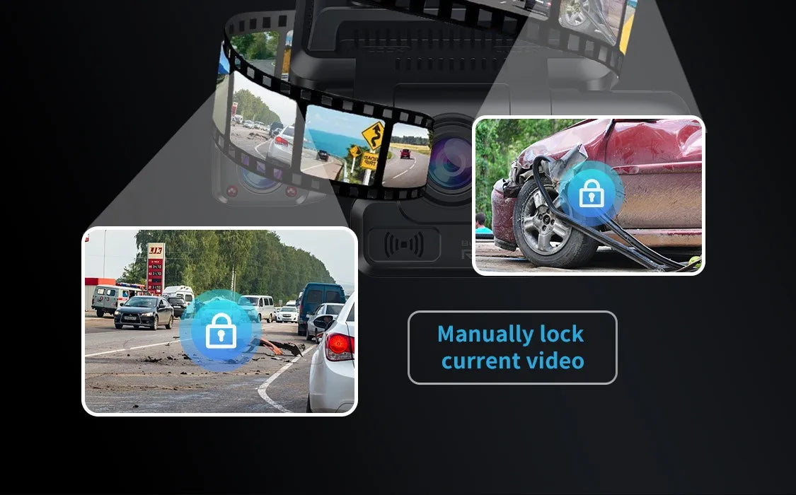 4K 4 Channel Car Dash Cam WiFi GPS 128GB