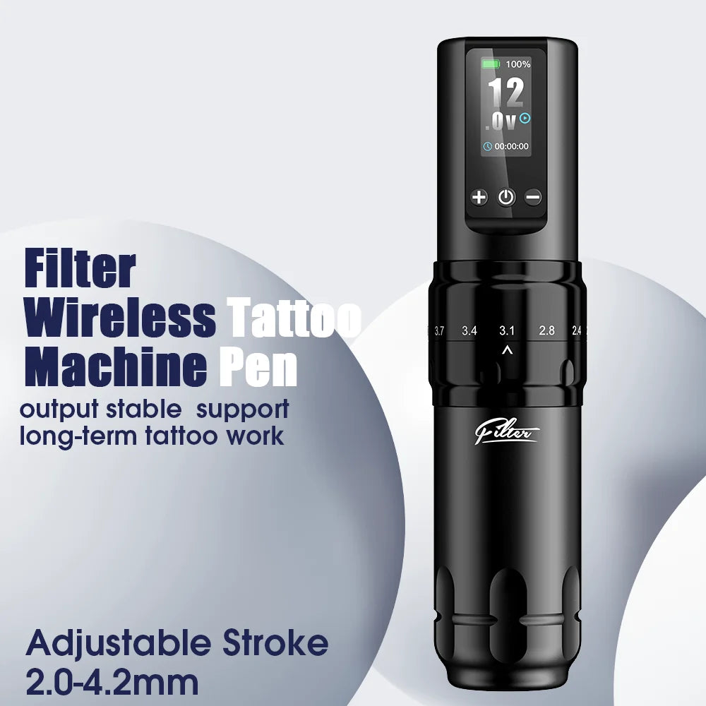Cordless Tattoo Machine Kit 40 Needles Complete Ink Set