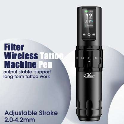Cordless Tattoo Machine Kit 40 Needles Complete Ink Set