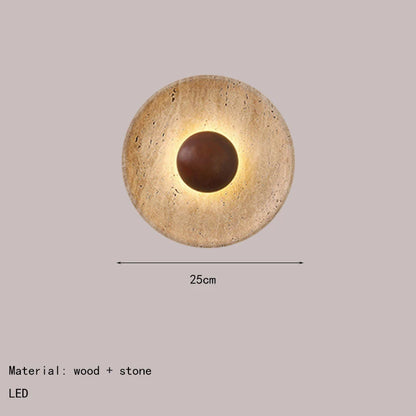 Modern 25cm Dark Wood Wall Lamp Warm Light 3000K