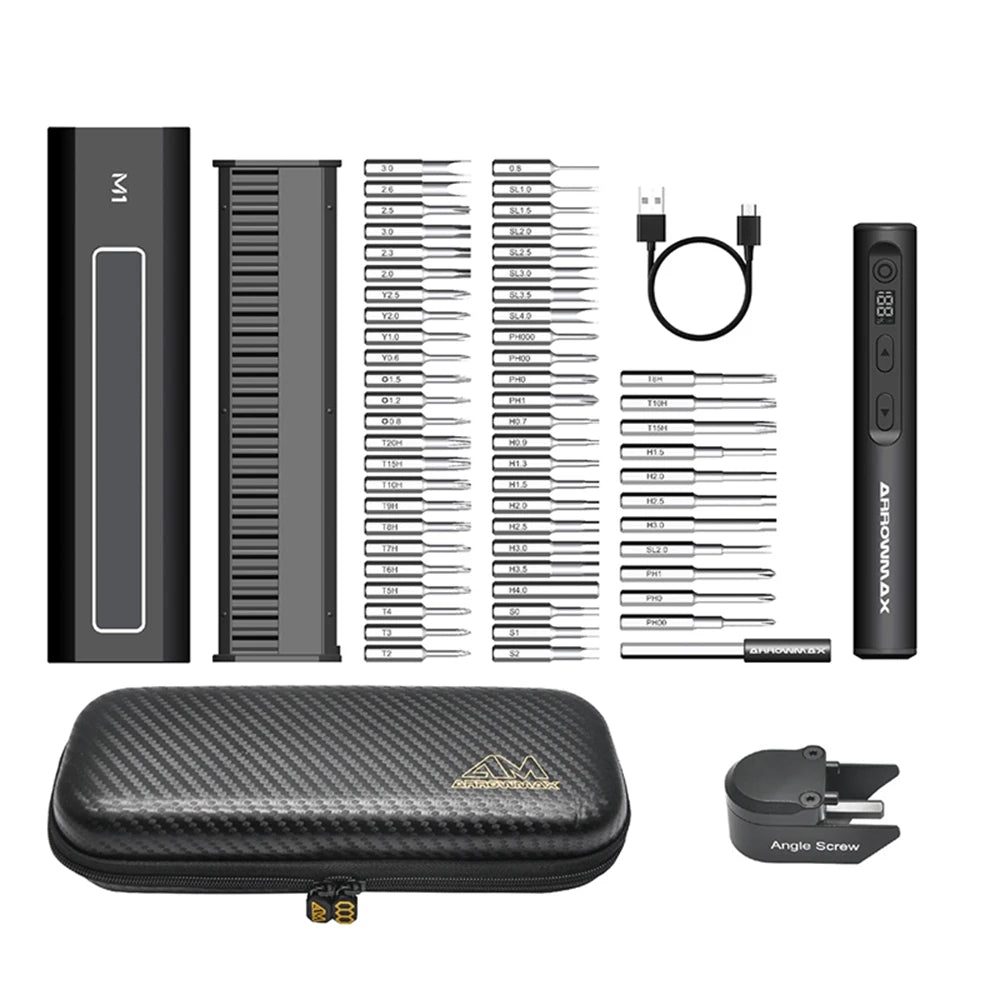 Rechargeable Electric Screwdriver Kit with Multiple Precision Bits