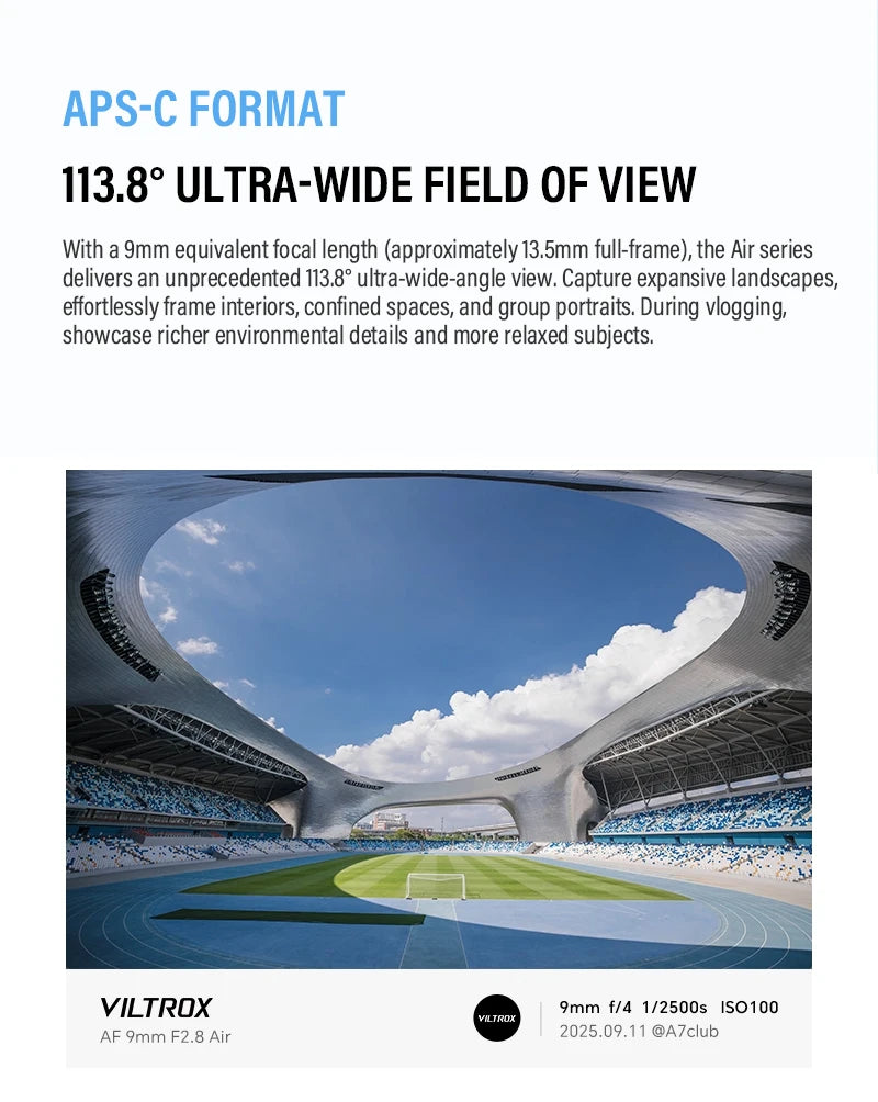 9mm F2.8 Autofocus Ultra-Wide APS-C Lens for Sony E