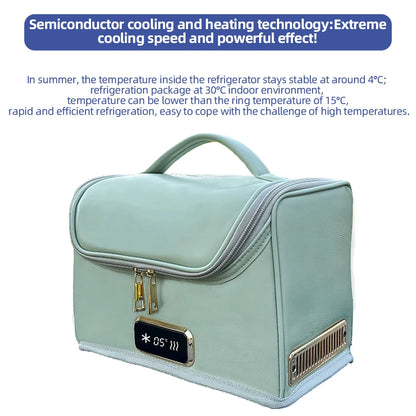 Portable 12V Mini Car Fridge with Cooling and Heating Function