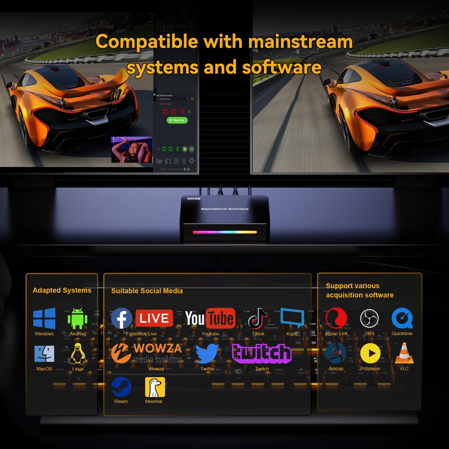 4K 60fps HDMI USB Video Capture Card for Streaming