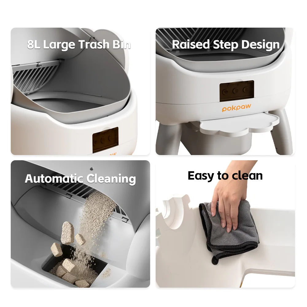Quiet Smart Self-Cleaning Cat Litter Box with App Control