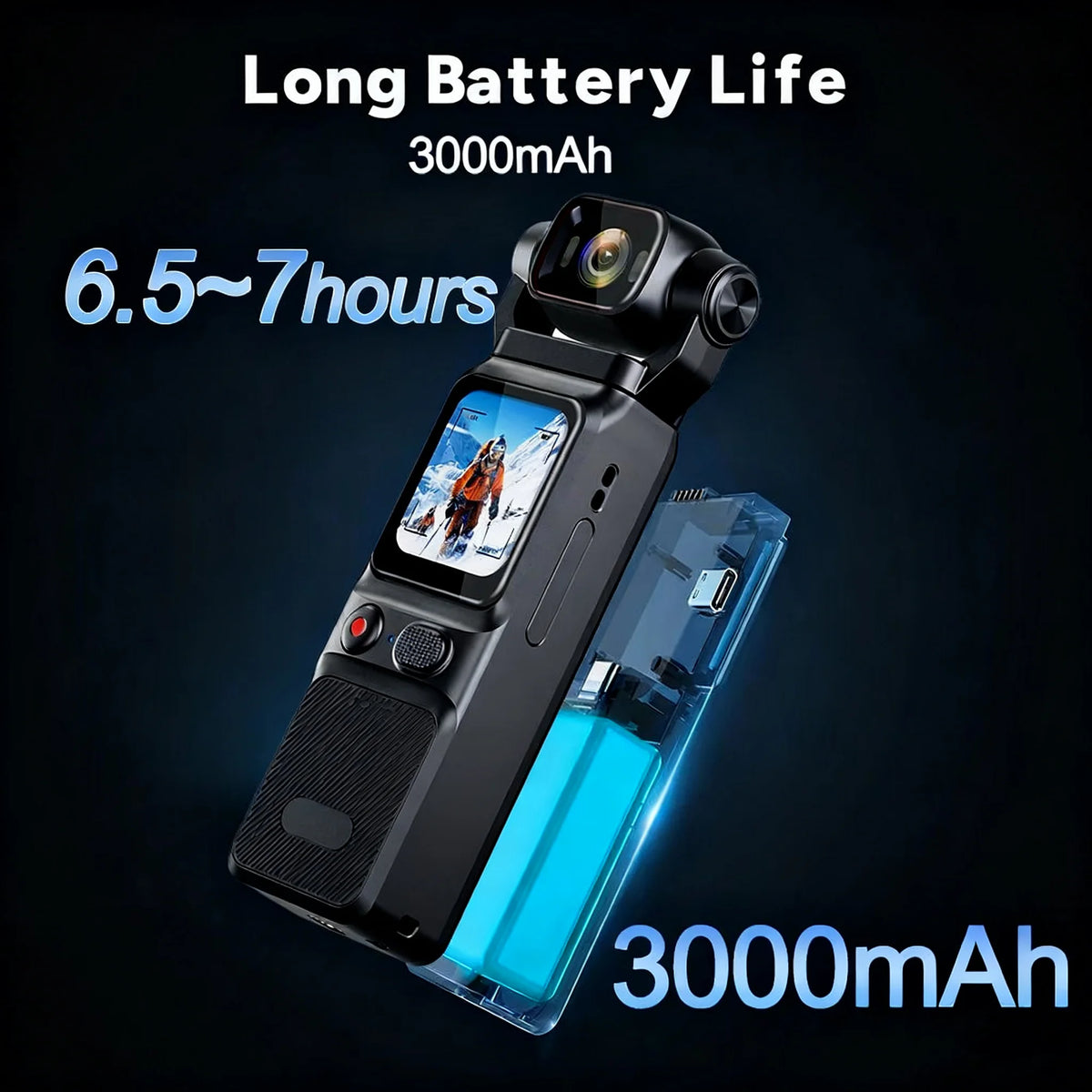 4K Touchscreen Pocket Camera with Stand and 128GB Card