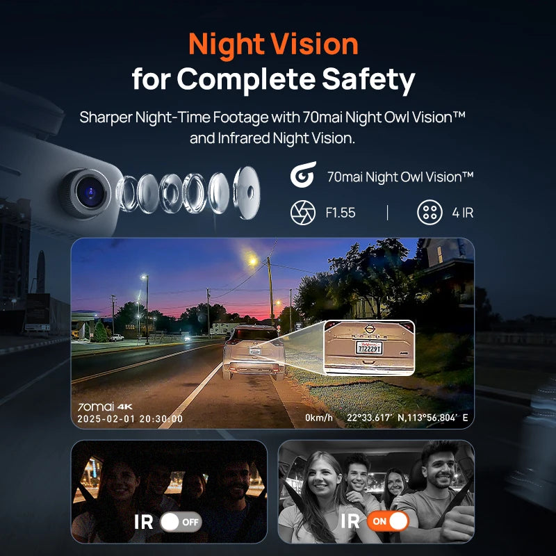 Front 4K plus Interior 1080p Dash Cam