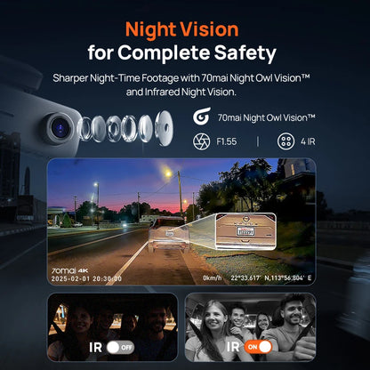 Front 4K plus Interior 1080p Dash Cam